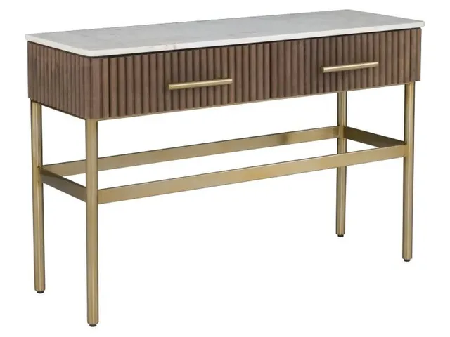 Two Drawer Rectangular Console 