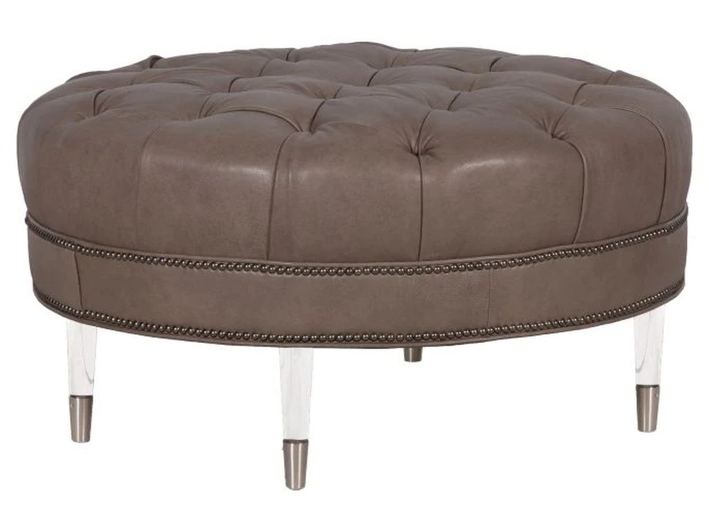 Hand Tufted Round Ottoman  - main image