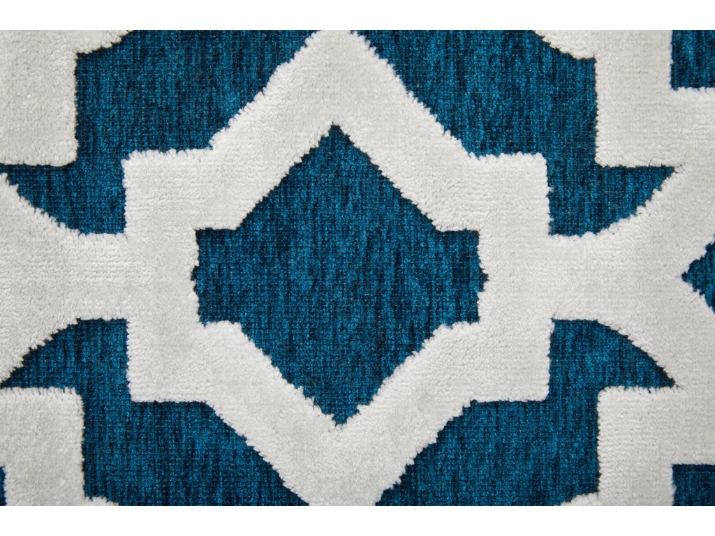 Saphir Mira Modern Geometric, Blue/Green/White, 9'-8" x 12'-7" Area Rug - image 5