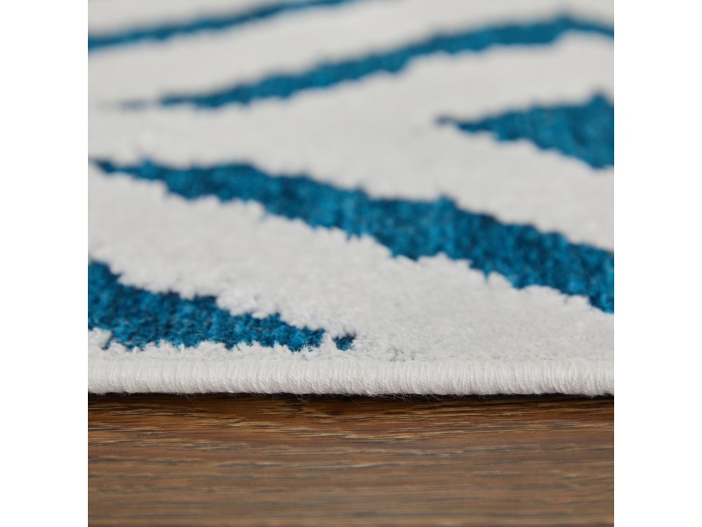 Saphir Mira Modern Solid, Blue/Green/White, 9'-8" x 12'-7" Area Rug - image 7