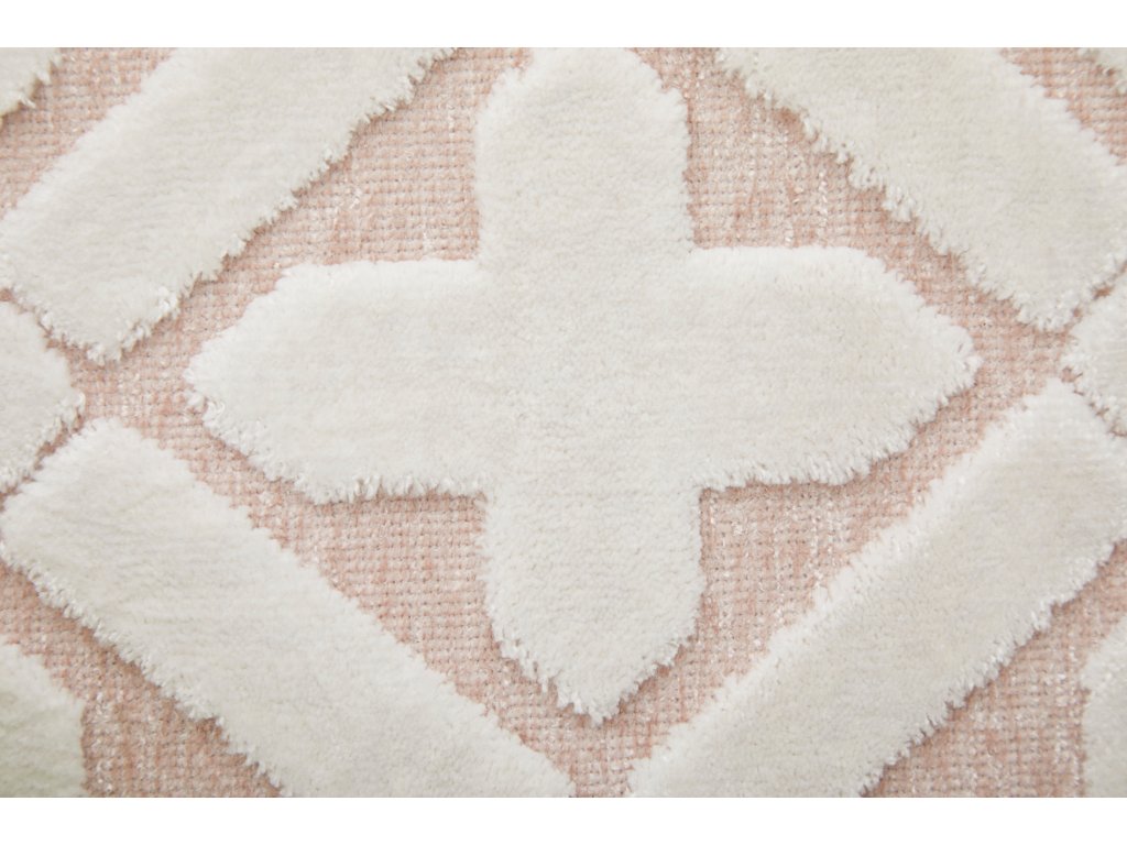 Saphir Mira Modern Geometric, Pink/White, 9'-8" x 12'-7" Area Rug - image 5