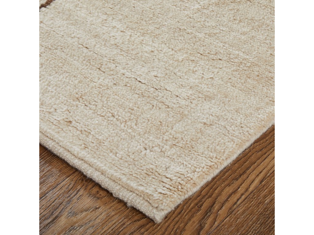 Agape Modern Abstract, Ivory/Brown, 7'-9" x 9'-9" Area Rug - image 1