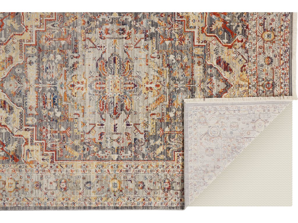 Wesley Transitional Medallion, Ivory/Gray/Red, 2' x 3' Accent Rug - image 5