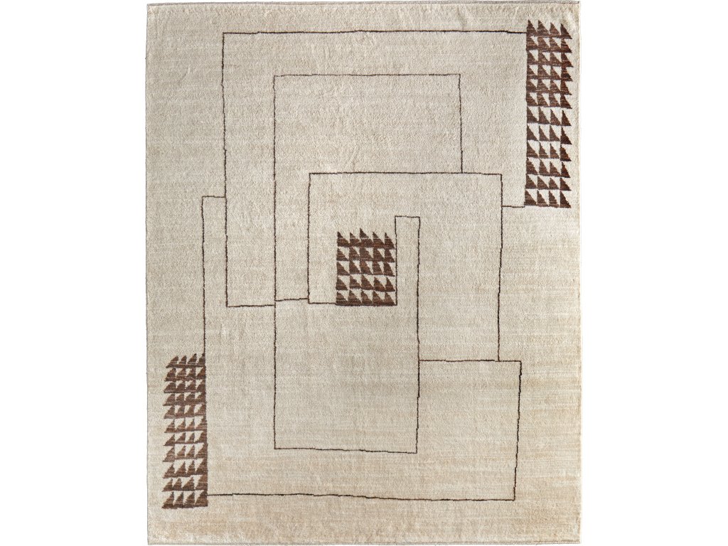 Agape Modern Abstract, Ivory/Brown, 7'-9" x 9'-9" Area Rug - main image