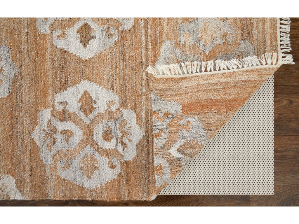 Beckett Transitional Damask, Tan/Ivory/Orange, 5' x 8' Area Rug - image 5