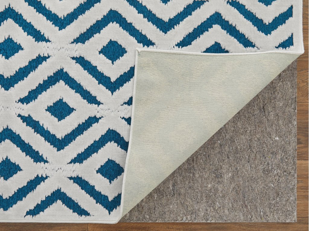 Saphir Mira Modern Solid, Blue/Green/White, 9'-8" x 12'-7" Area Rug - image 3