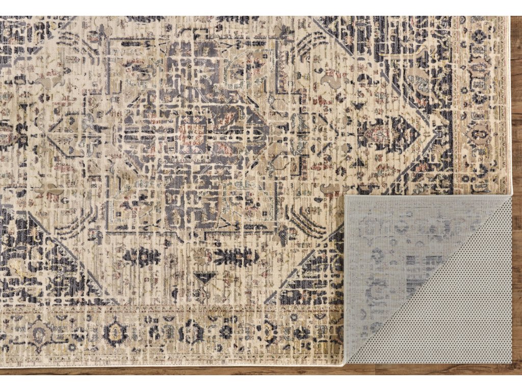 Grayson Transitional Medallion, Tan/Gray/Black, 1'-8" x 2'-8" Accent Rug - image 3
