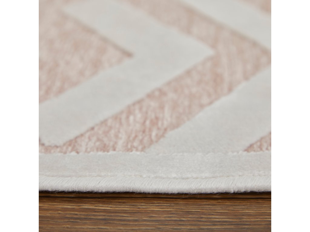 Saphir Mira Modern Geometric, Pink/White, 9'-8" x 12'-7" Area Rug - image 7