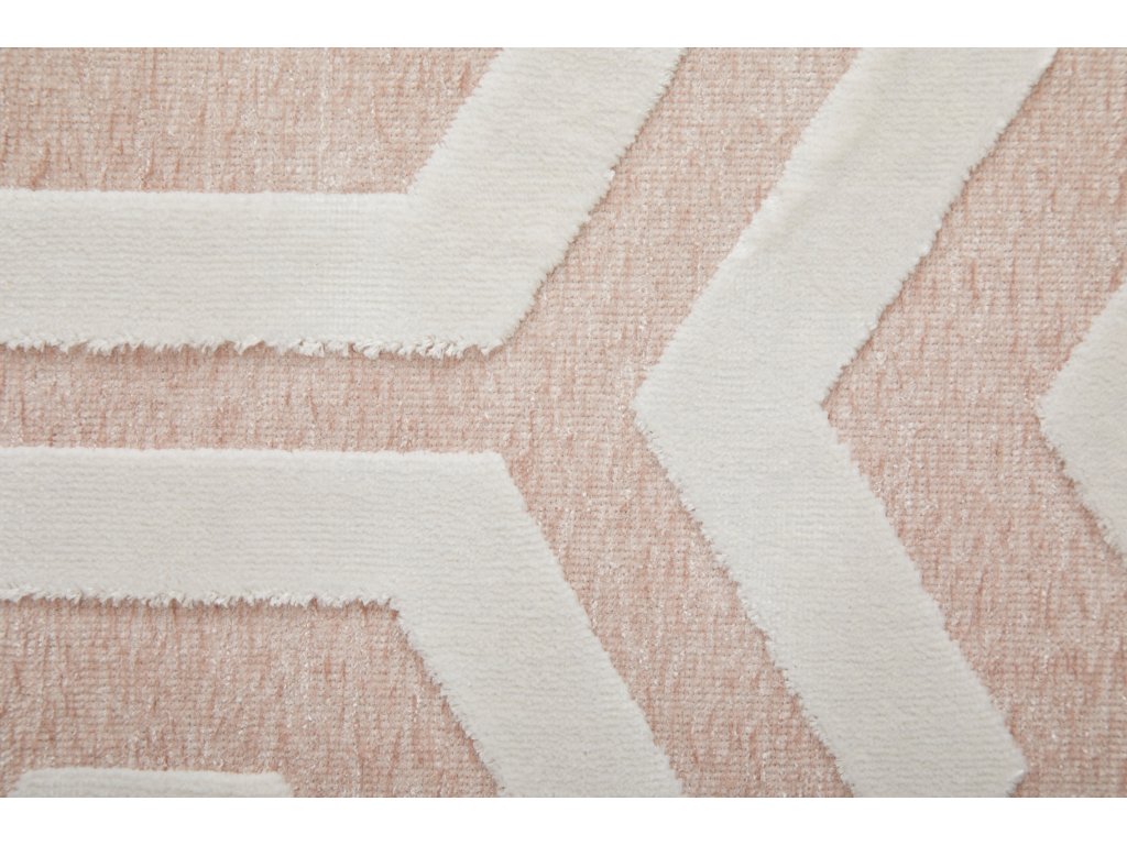 Saphir Mira Modern Geometric, Pink/White, 9'-8" x 12'-7" Area Rug - image 5