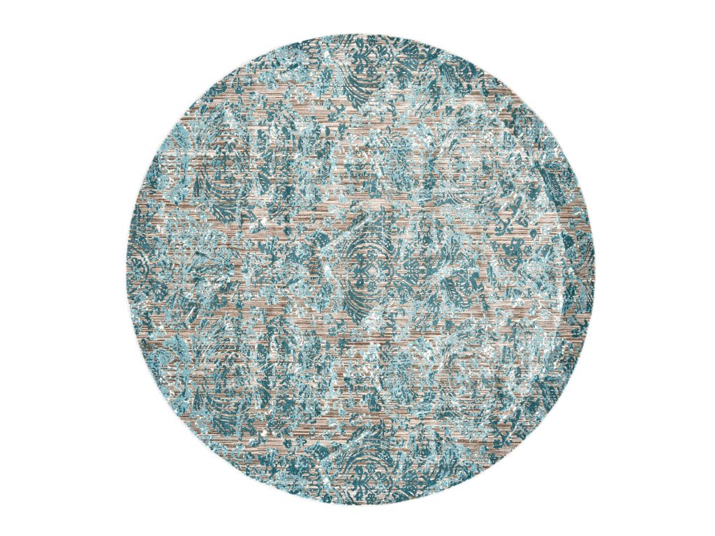 Keats Transitional Distressed, Blue/Taupe/Ivory, 8'-9" x 8'-9" Round Rug - main image