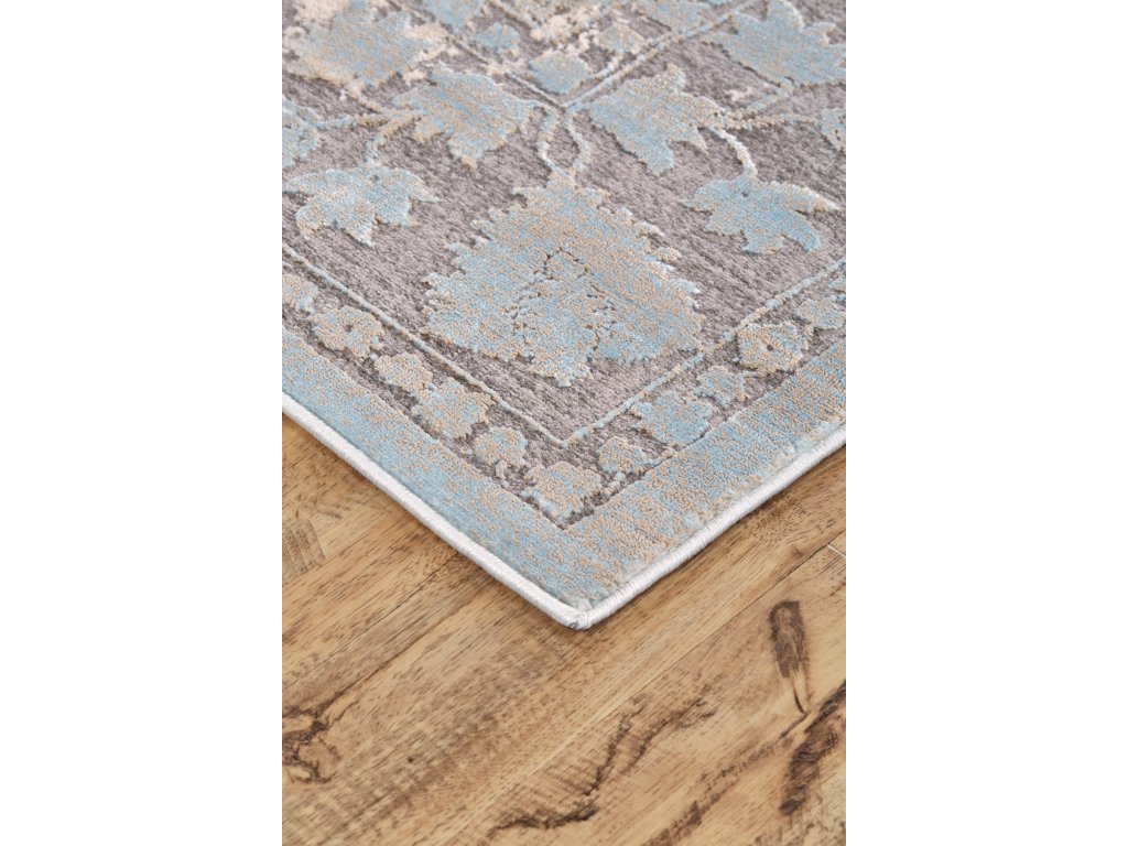 Prasad Modern Distressed, Blue/Taupe/Ivory, 10' x 13'-2" Area Rug - image 1
