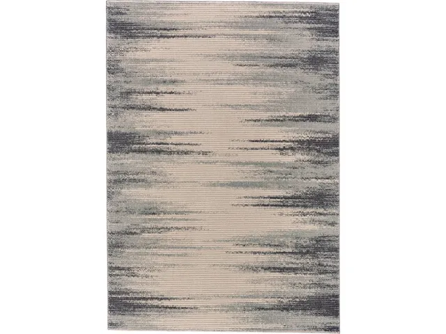 Akhari Transitional Abstract, Ivory/Gray/Black, 1'-8" x 2'-10" Accent Rug