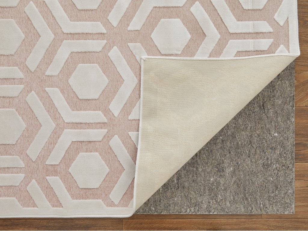 Saphir Mira Modern Geometric, Pink/White, 9'-8" x 12'-7" Area Rug - image 3