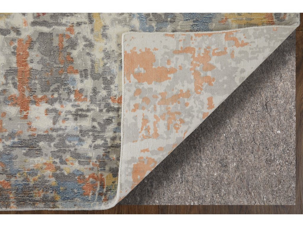 Braden Modern Abstract, Gray/Orange/Tan, 8' x 10' Area Rug - image 2