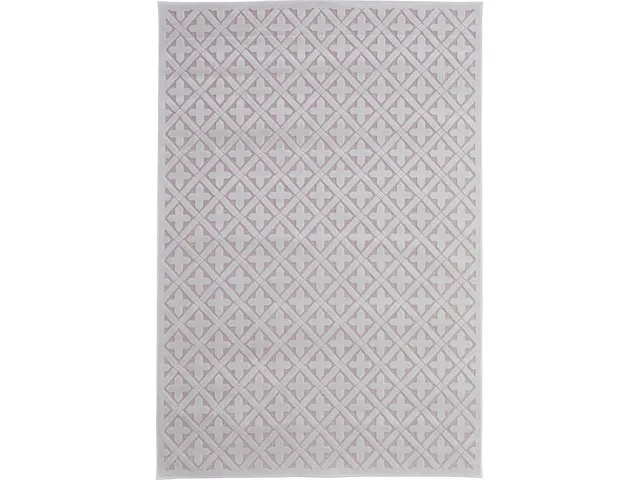 Saphir Mira Modern Geometric, Pink/White, 9'-8" x 12'-7" Area Rug