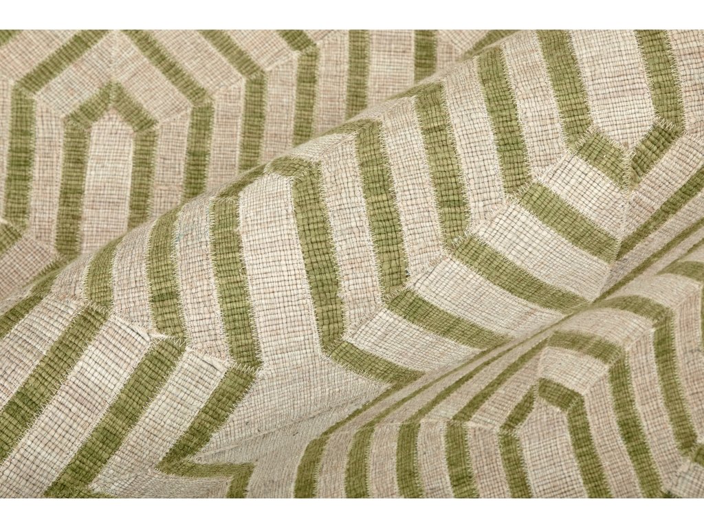 Bermuda II Transitional Geometric, Green/Ivory, 9' x 12' Area Rug - image 6