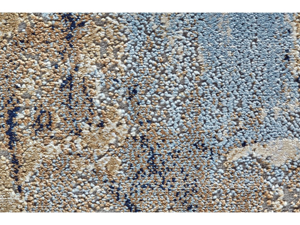 Marigold Modern Abstract, Blue/Gold/Ivory, 5'-2" x 7'-2" Area Rug - image 2