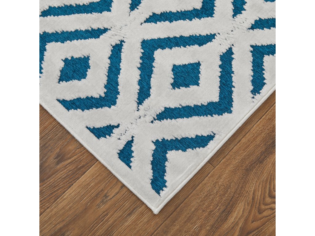 Saphir Mira Modern Solid, Blue/Green/White, 9'-8" x 12'-7" Area Rug - image 2