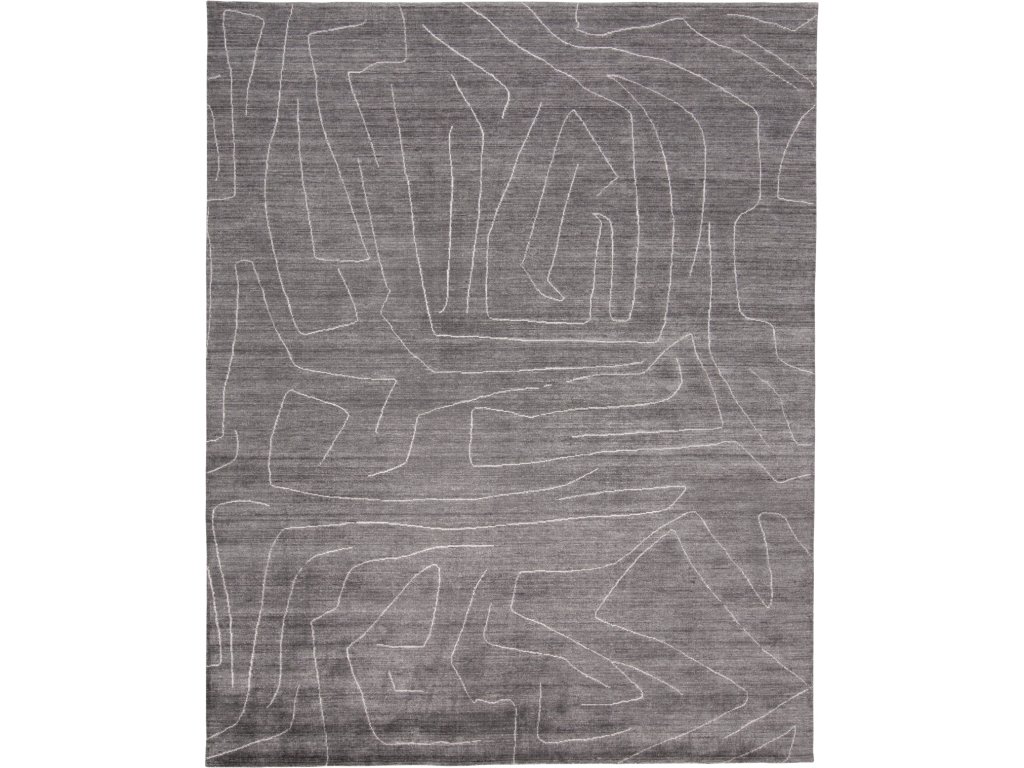 Lennox Modern Abstract, Gray/Ivory, 2' x 3' Accent Rug - main image