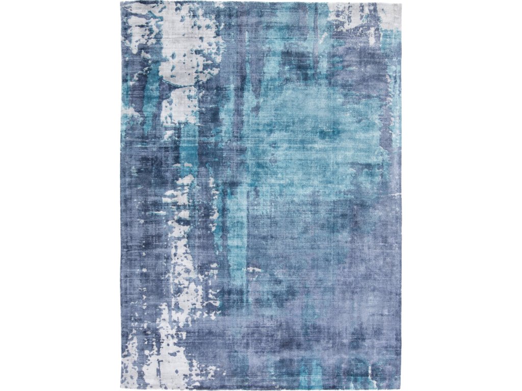 Emory Modern Abstract, Blue/Ivory, 5' x 8' Area Rug - main image