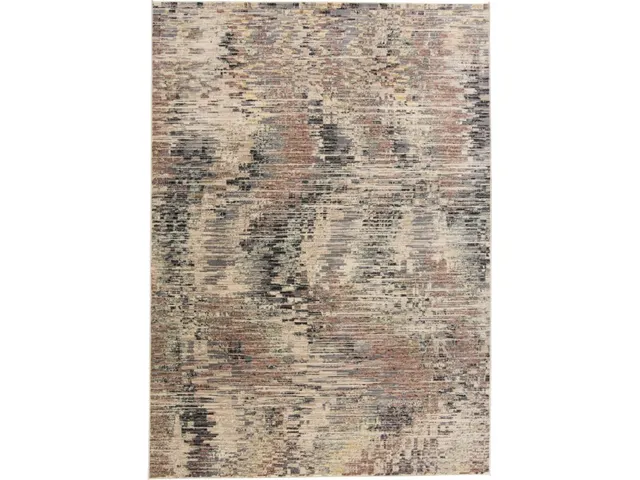 Grayson Transitional Abstract, Gray/Tan/Red, 1'-8" x 2'-8" Accent Rug