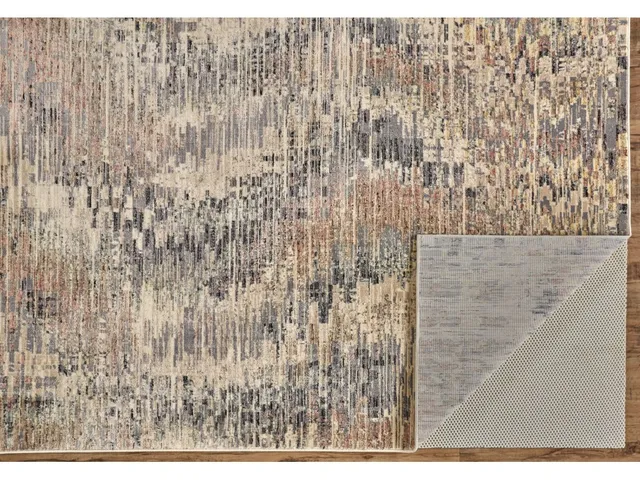 Grayson Transitional Abstract, Gray/Tan/Red, 1'-8" x 2'-8" Accent Rug - Alternative View