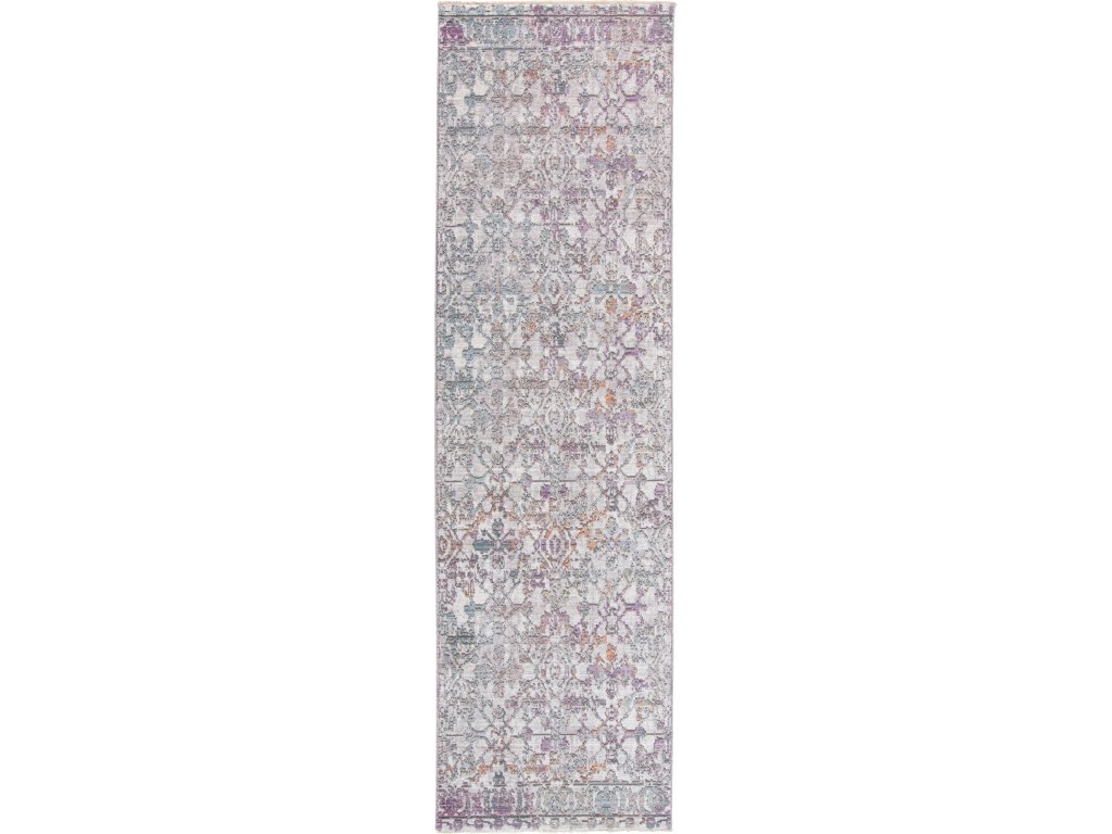 Cecily Transitional Distressed, Purple/Blue/Gold, 2'-3" x 8' Runner Rug - main image