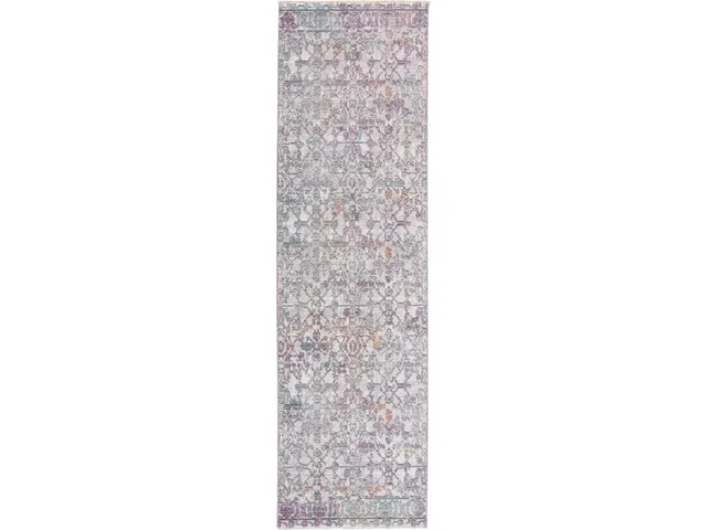 Cecily Transitional Distressed, Purple/Blue/Gold, 2'-3" x 8' Runner Rug