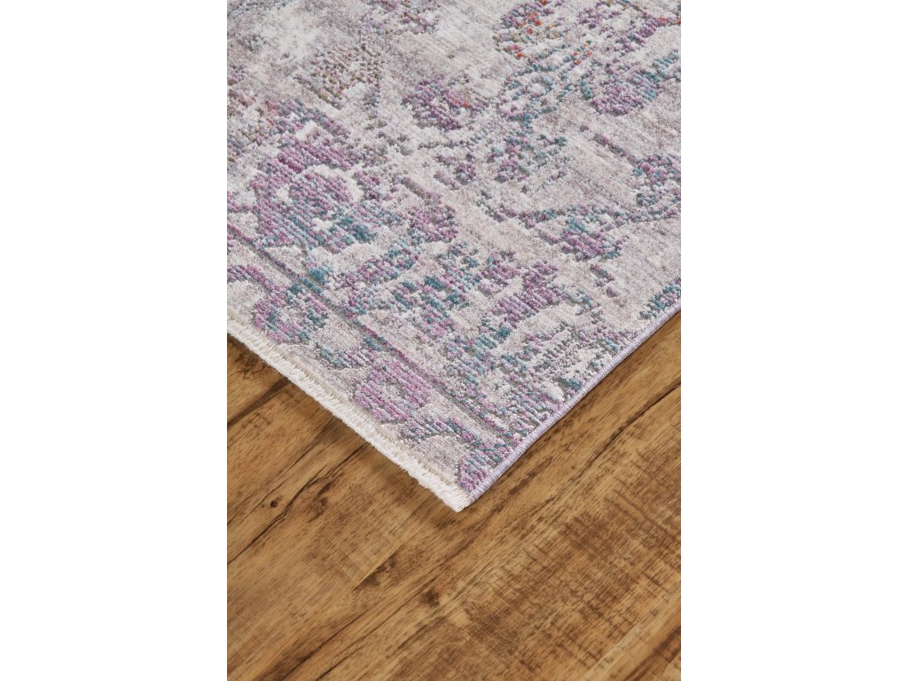 Cecily Transitional Distressed, Purple/Blue/Gold, 2'-3" x 8' Runner Rug - image 3