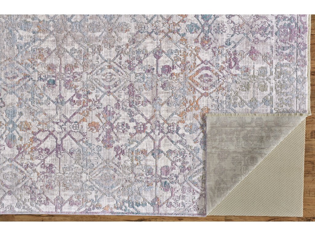 Cecily Transitional Distressed, Purple/Blue/Gold, 2'-3" x 8' Runner Rug - image 1