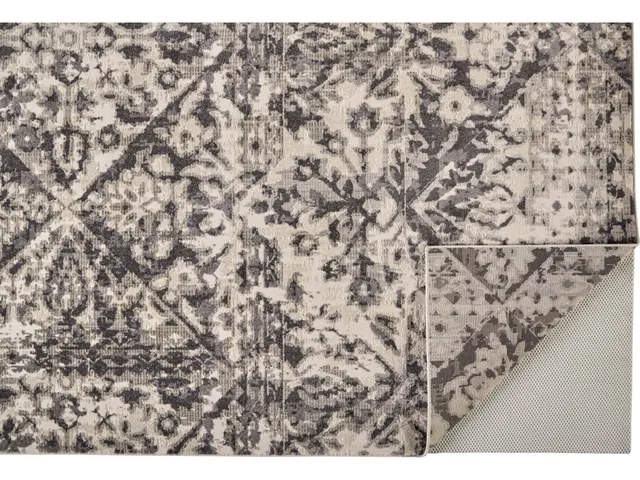Kano Transitional Distressed, Gray/Ivory/Silver, 10'-2" x 13'-9" Area Rug - Alternative View