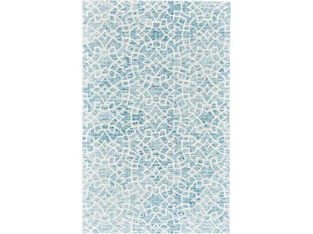 Rhett Transitional Geometric, Blue/Ivory, 5' x 8' Area Rug