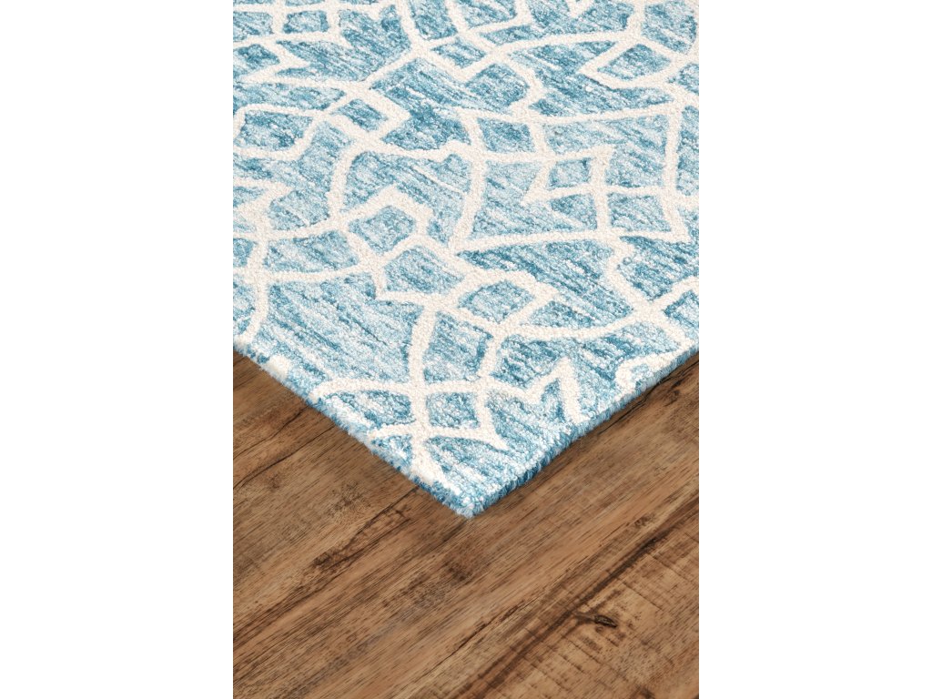 Rhett Transitional Geometric, Blue/Ivory, 5' x 8' Area Rug - image 3
