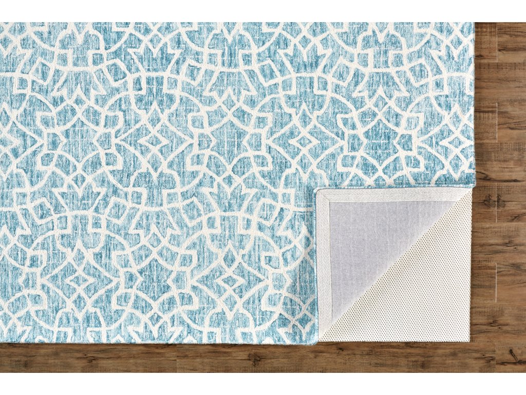 Rhett Transitional Geometric, Blue/Ivory, 5' x 8' Area Rug - image 1