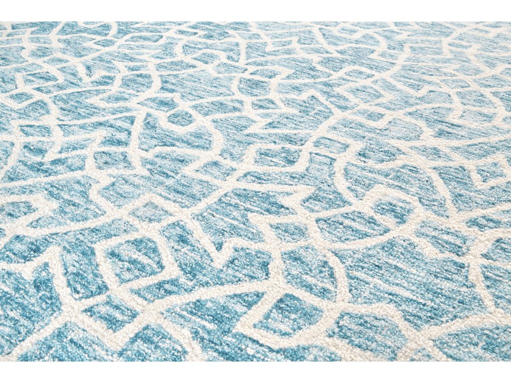 Rhett Transitional Geometric, Blue/Ivory, 5' x 8' Area Rug - image 2