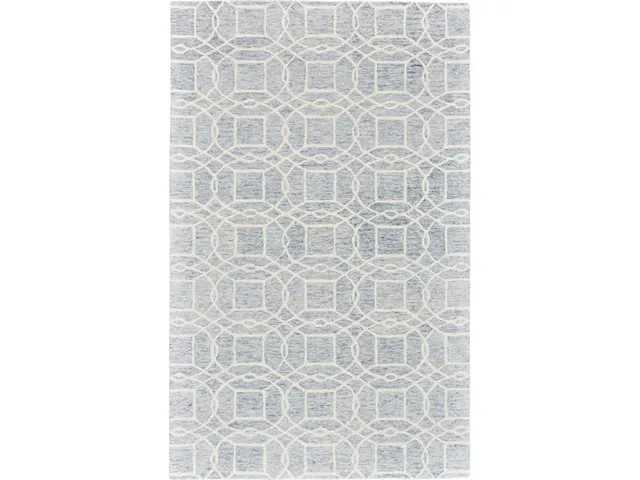 Rhett Transitional Trellis and Lattice, Gray/Ivory, 5' x 8' Area Rug