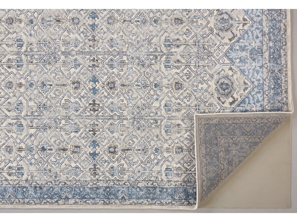 Ainsley Transitional Abstract, Blue/Ivory, 2' x 3' Accent Rug - image 1