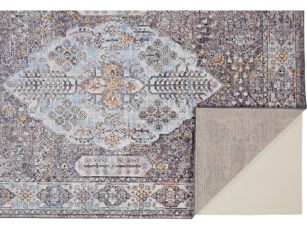 Armant Traditional Medallion, Gray/Blue/Gold, 2' x 3' Accent Rug - image 1