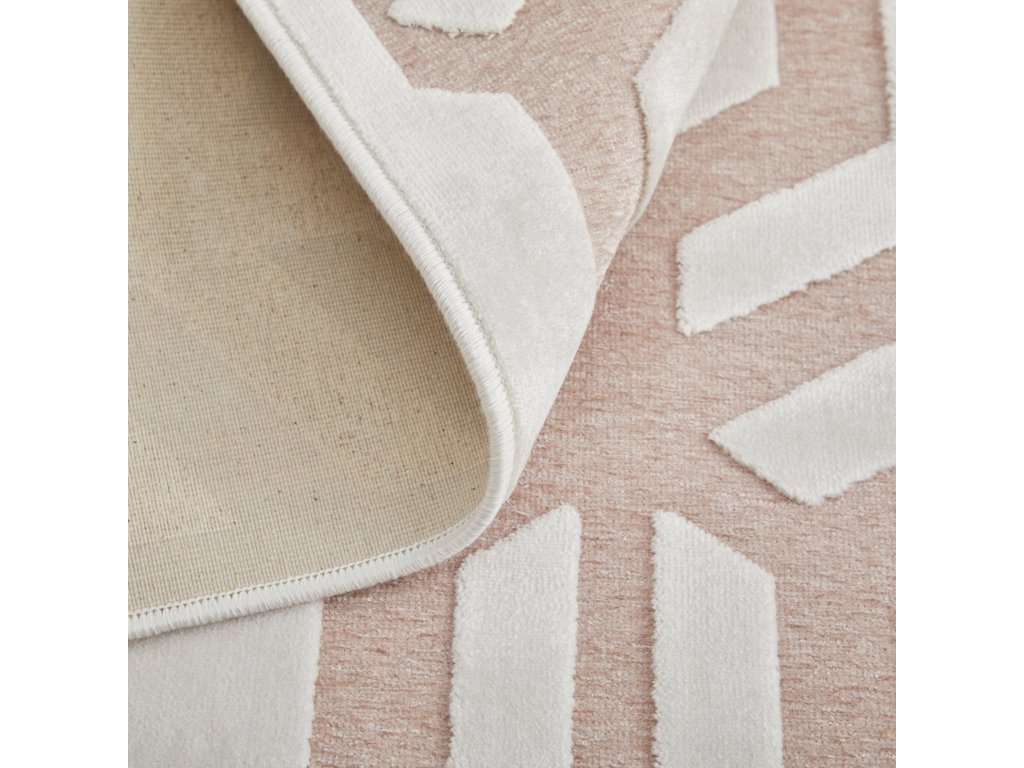 Saphir Mira Modern Geometric, Pink/White, 9'-8" x 12'-7" Area Rug - image 6