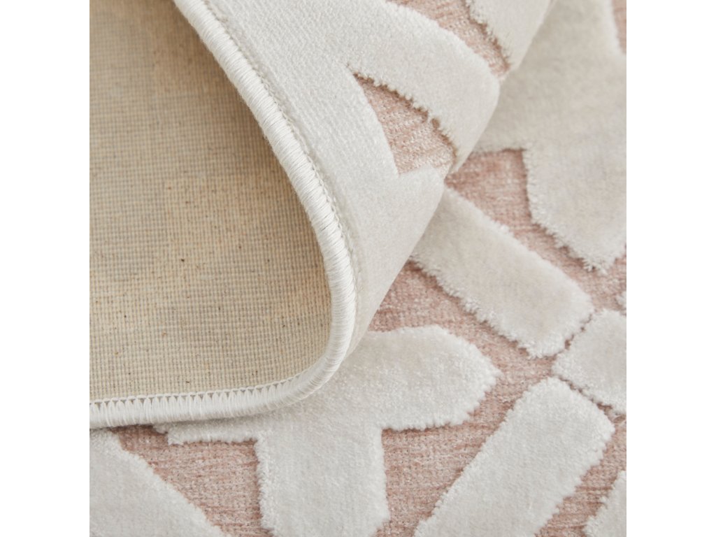 Saphir Mira Modern Geometric, Pink/White, 9'-8" x 12'-7" Area Rug - image 6