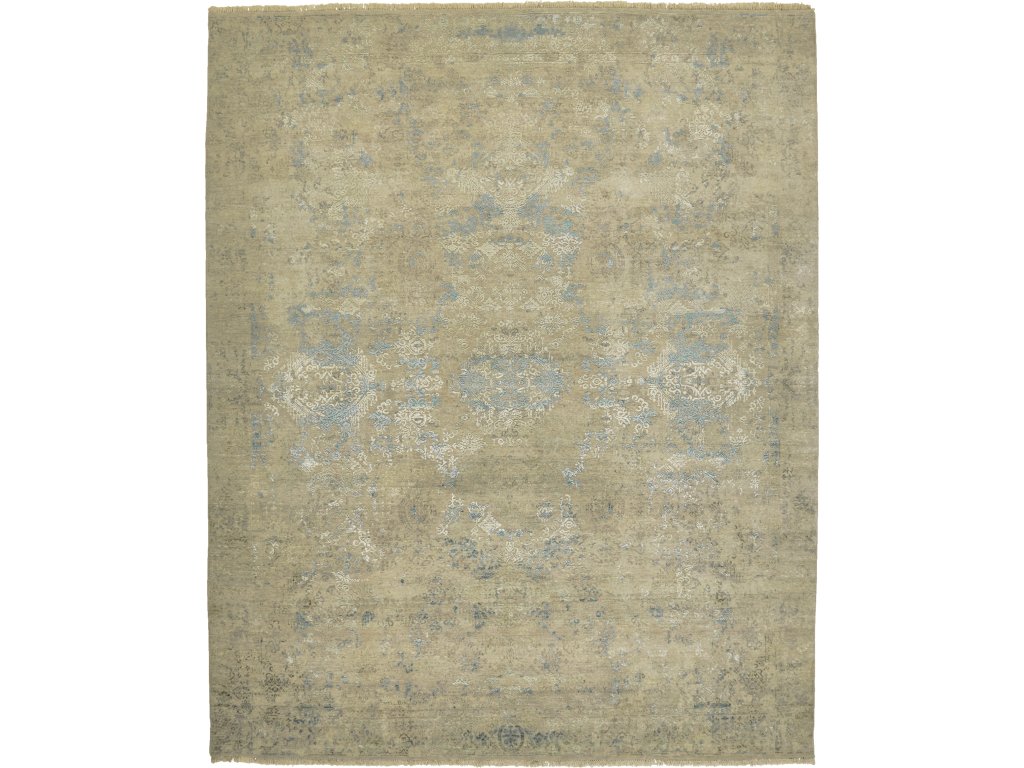 Doshi Transitional Damask, Green/Blue, 7'-9" x 9'-9" Area Rug - main image