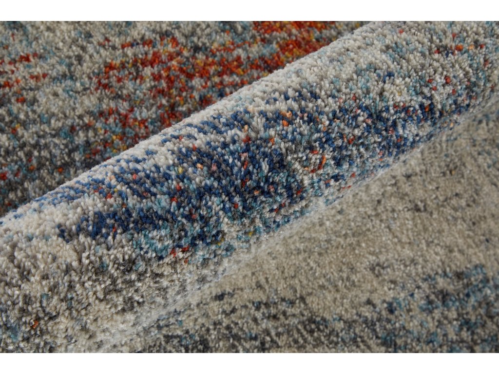 Edgemont Modern Abstract, Ivory/Orange/Blue, 10' x 14' Area Rug - image 6