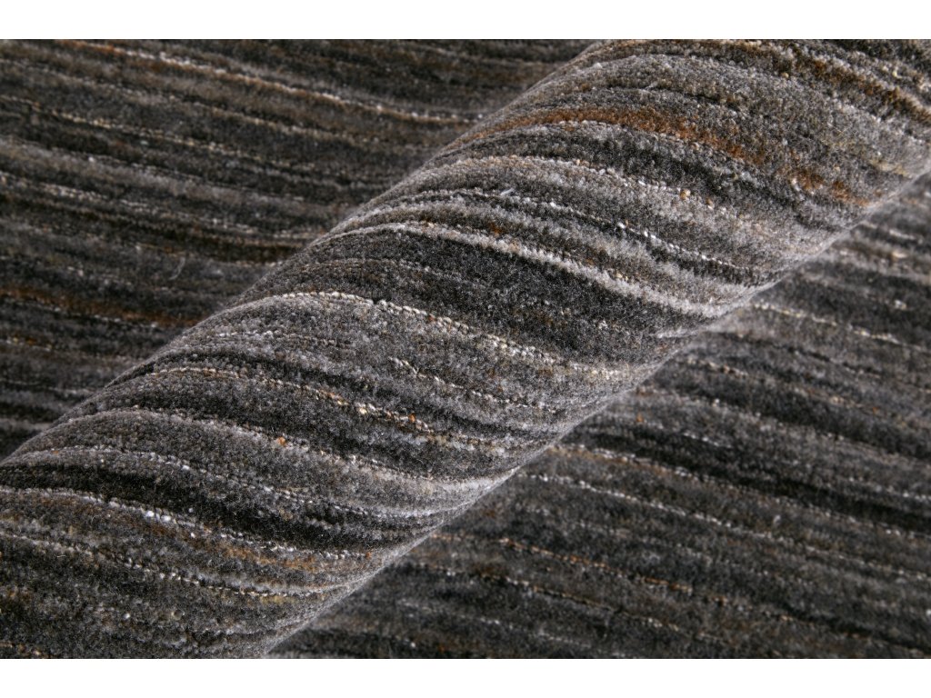 Lakewood Modern Solid, Black/Gray/Brown, 8' x 10' Area Rug - image 3