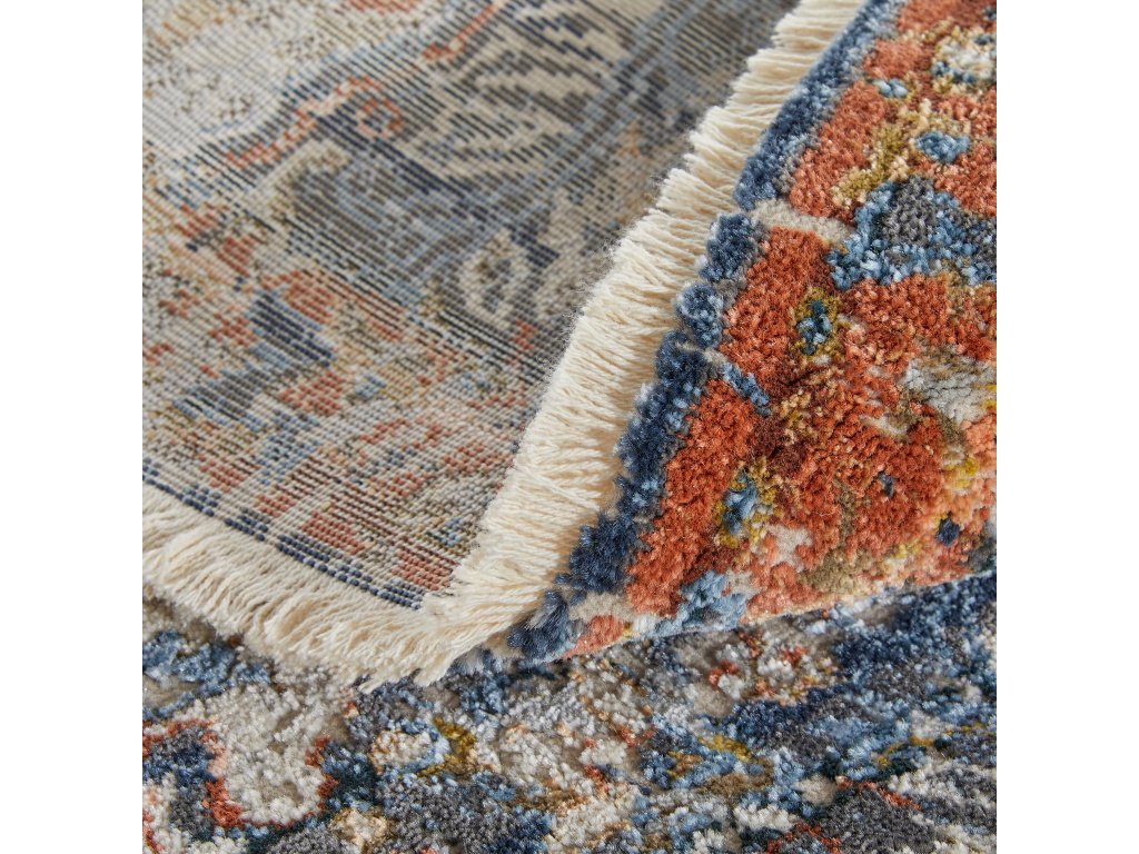 Nolan Transitional Oriental, Blue/Red/Ivory, 12'-10" x 15' Runner Rug - image 7