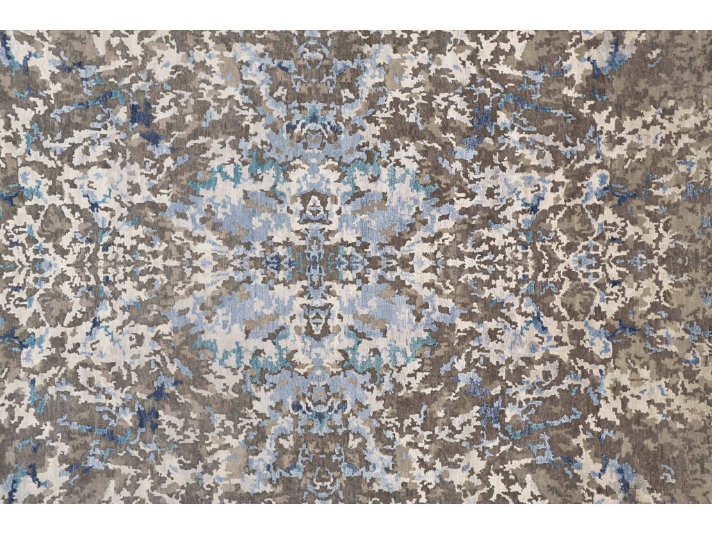 Lor Modern Abstract, Taupe/Ivory/Blue, 2' x 3' Accent Rug - image 2