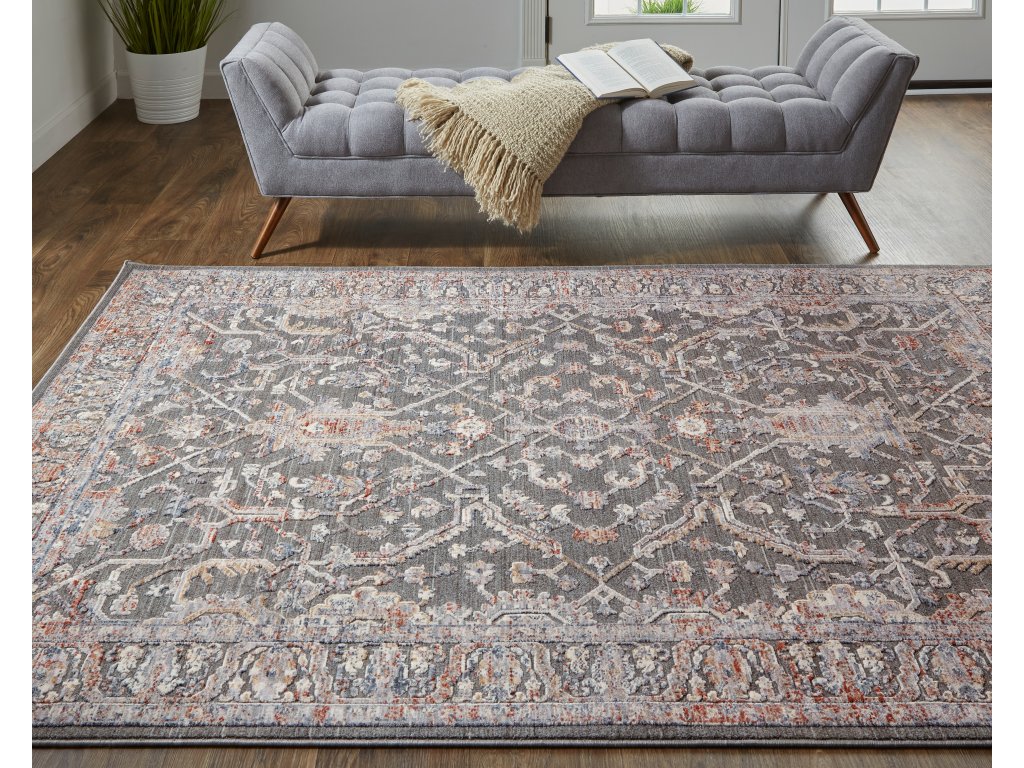 Thackery Transitional Oriental, Gray/Taupe/Pink, 1'-8" x 2'-8" Accent Rug - image 3
