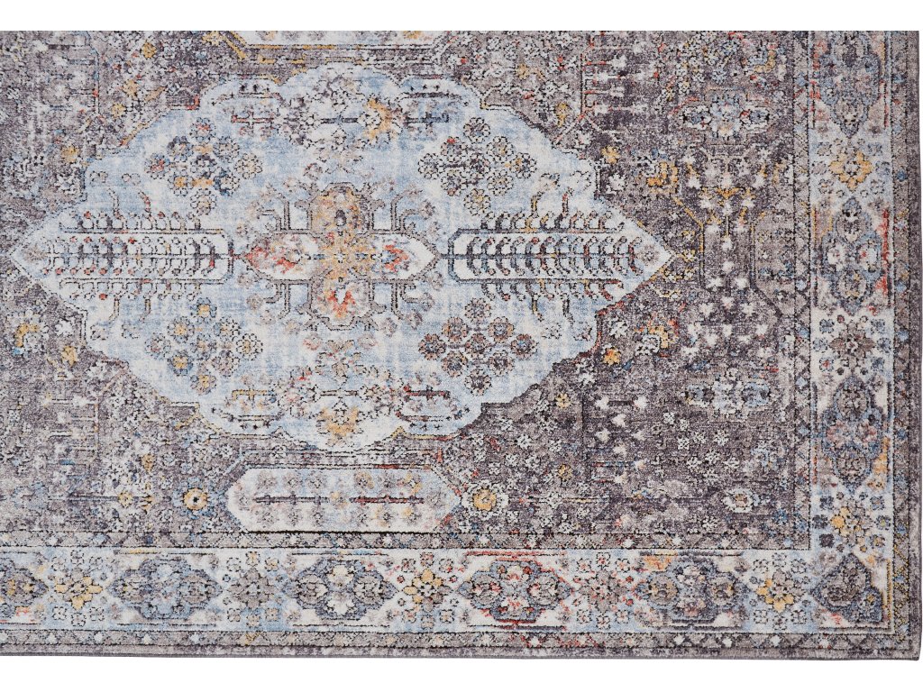 Armant Traditional Medallion, Gray/Blue/Gold, 2' x 3' Accent Rug - image 8