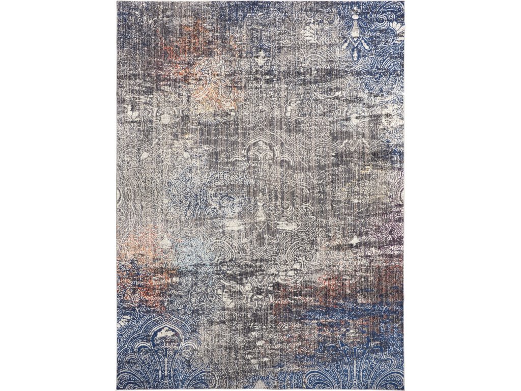 Bellini Transitional Damask, Taupe/Blue/Ivory, 9'-2" x 12'-4" Area Rug - main image