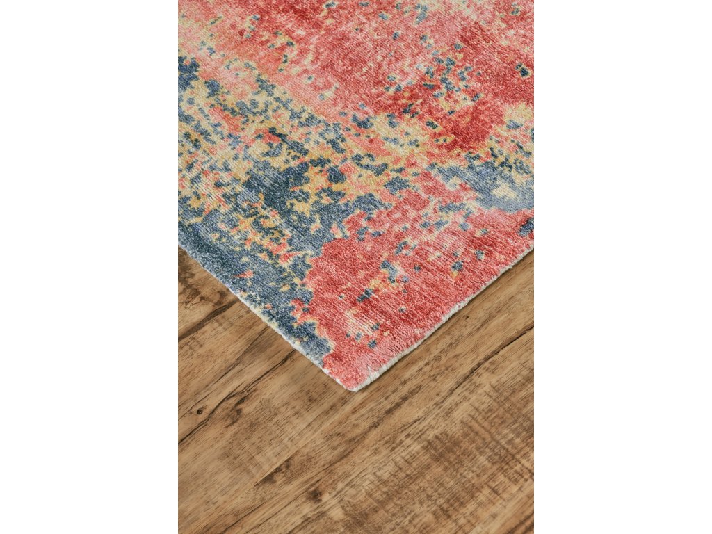 Emory Modern Abstract, Red/Blue/Pink, 2' x 3' Accent Rug - image 2