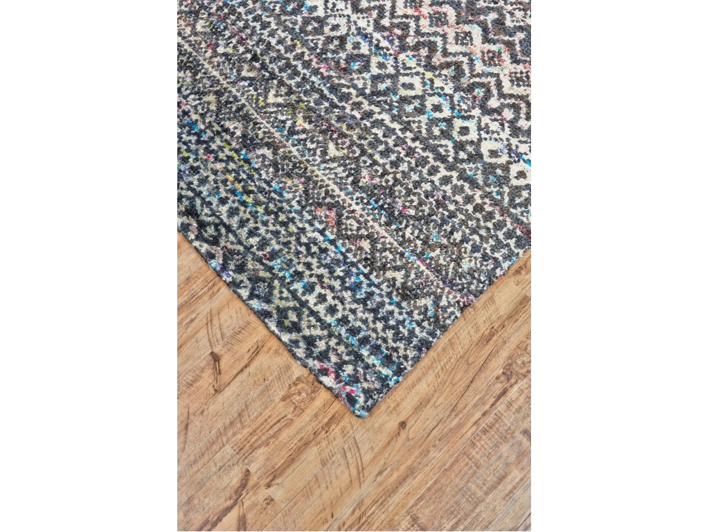 Tortola Transitional Diamond, Black/White/Blue, 8'-6" x 11'-6" Area Rug - image 2